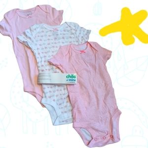 Carters Onesie. 3pc Set. Pastel pink. NWT.  3-6M.